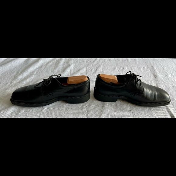 ECCO City Mens Black Leather Apron Square Toe Lace Up Shoes Sz EU 41 US 8 - Picture 4 of 10
